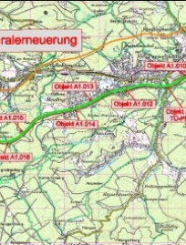 A 1, West Autobahn - Abschnitt Pressbaum - Großram   Übersichtskarte