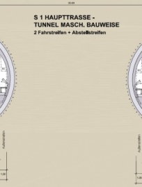 S1 Wiener Aussenring Schnellstraße - Regelquerschnitt Maschineller Tunnelvortrieb Lobau