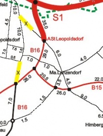 A2 Süd Autobahn - Anschlussstelle Leobersdorf Verkehrsspinne