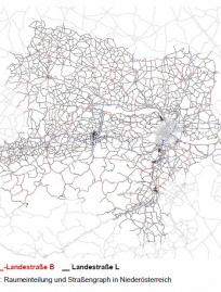 Verkehrsmodell Niederösterreich - Raumeinteilung & Strassengraph