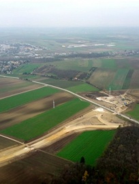 Umfahrung Mistelbach - Luftbild Bauphase